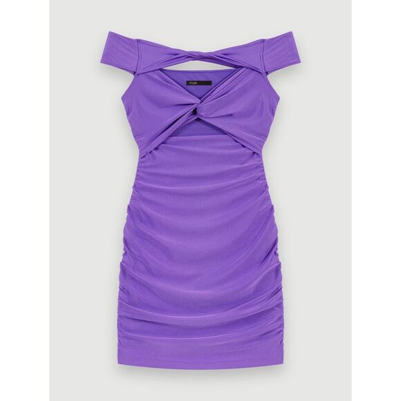 Maje Short Bodycon Purple Dress FR42  NEW NWT - Picture 1 of 11